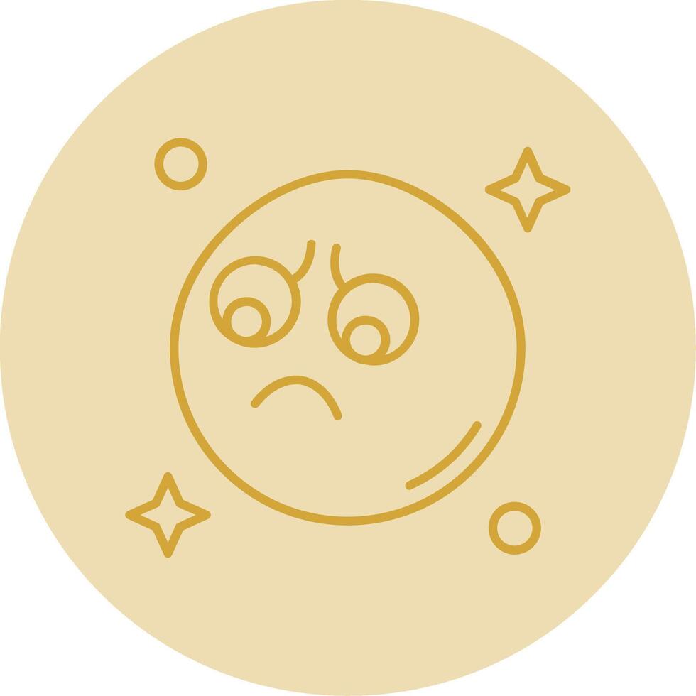 Sad Line Yellow Circle Icon vector