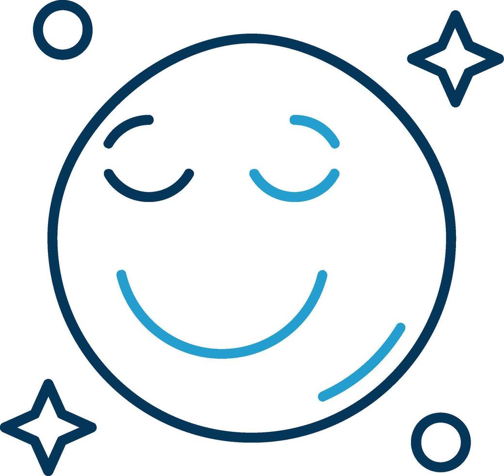 Relieved Line Blue Two Color Icon vector
