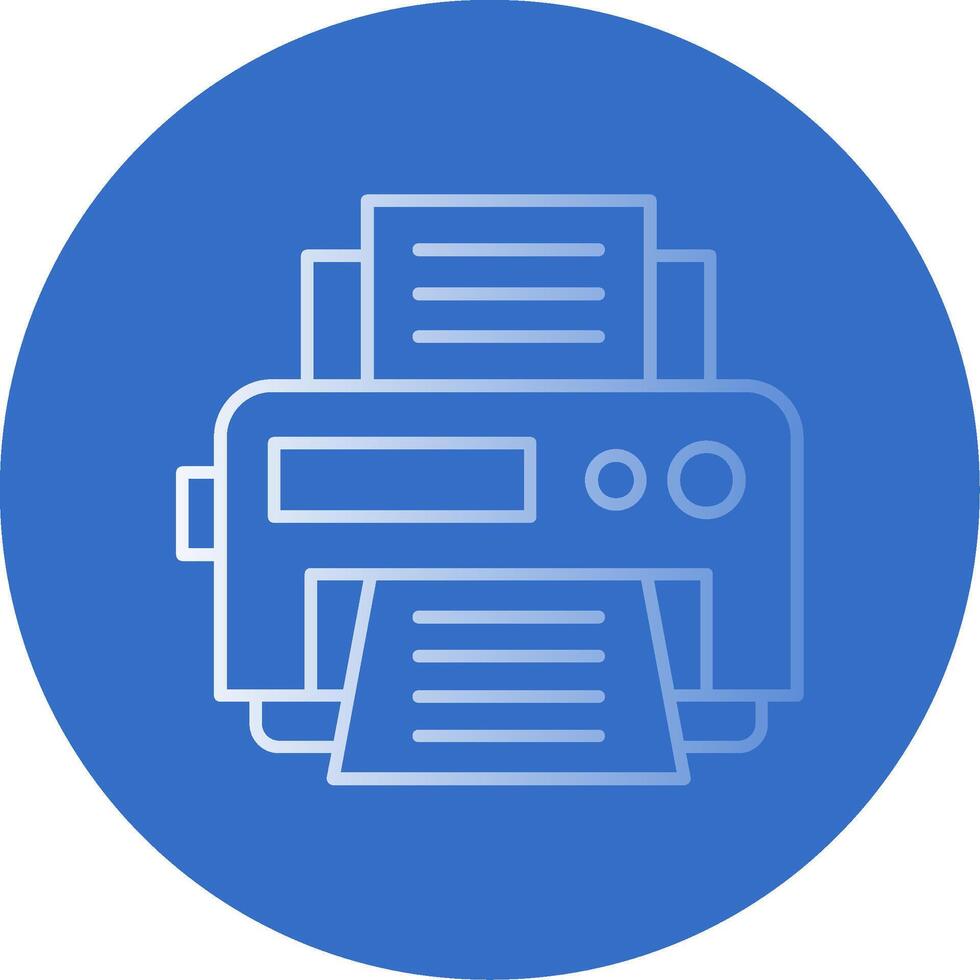 Printer Gradient Line Circle Icon vector