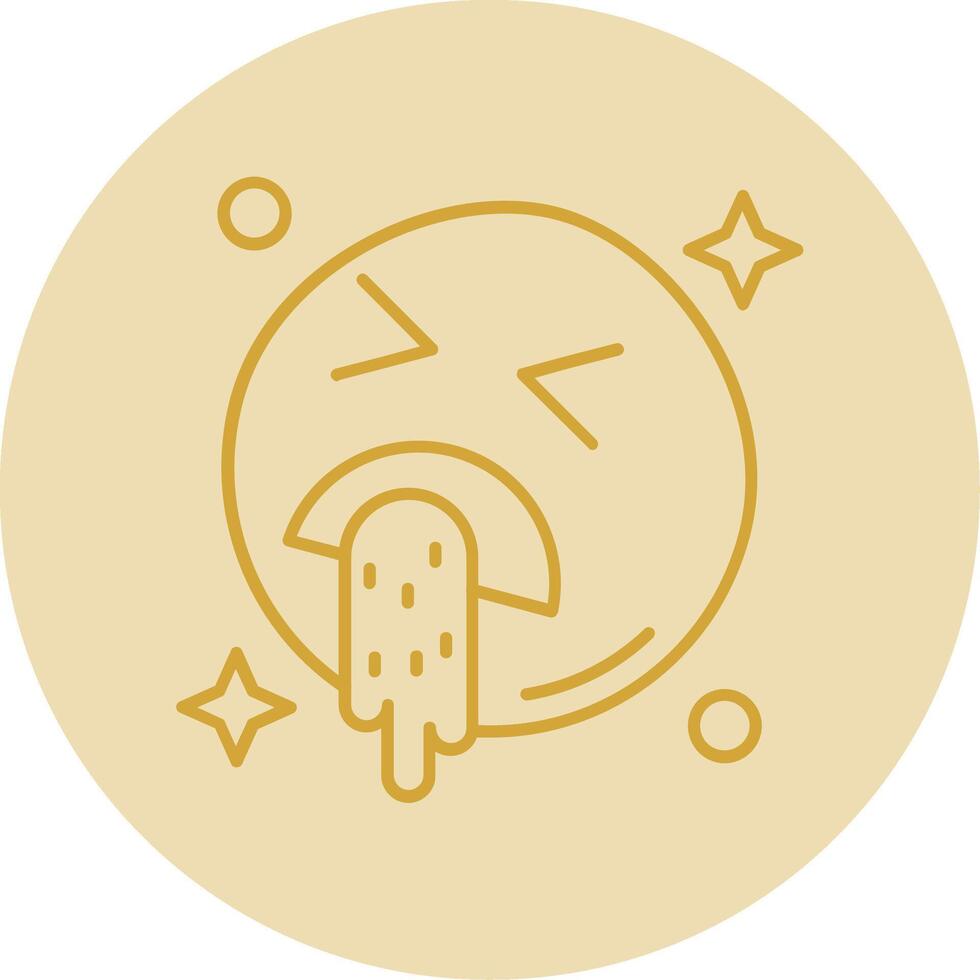 Vomit Line Yellow Circle Icon vector