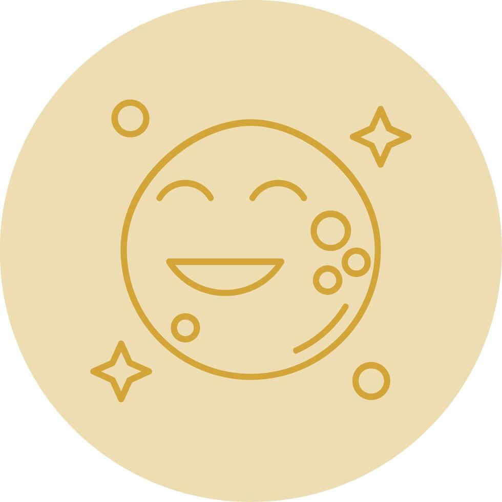 Moon Line Yellow Circle Icon vector