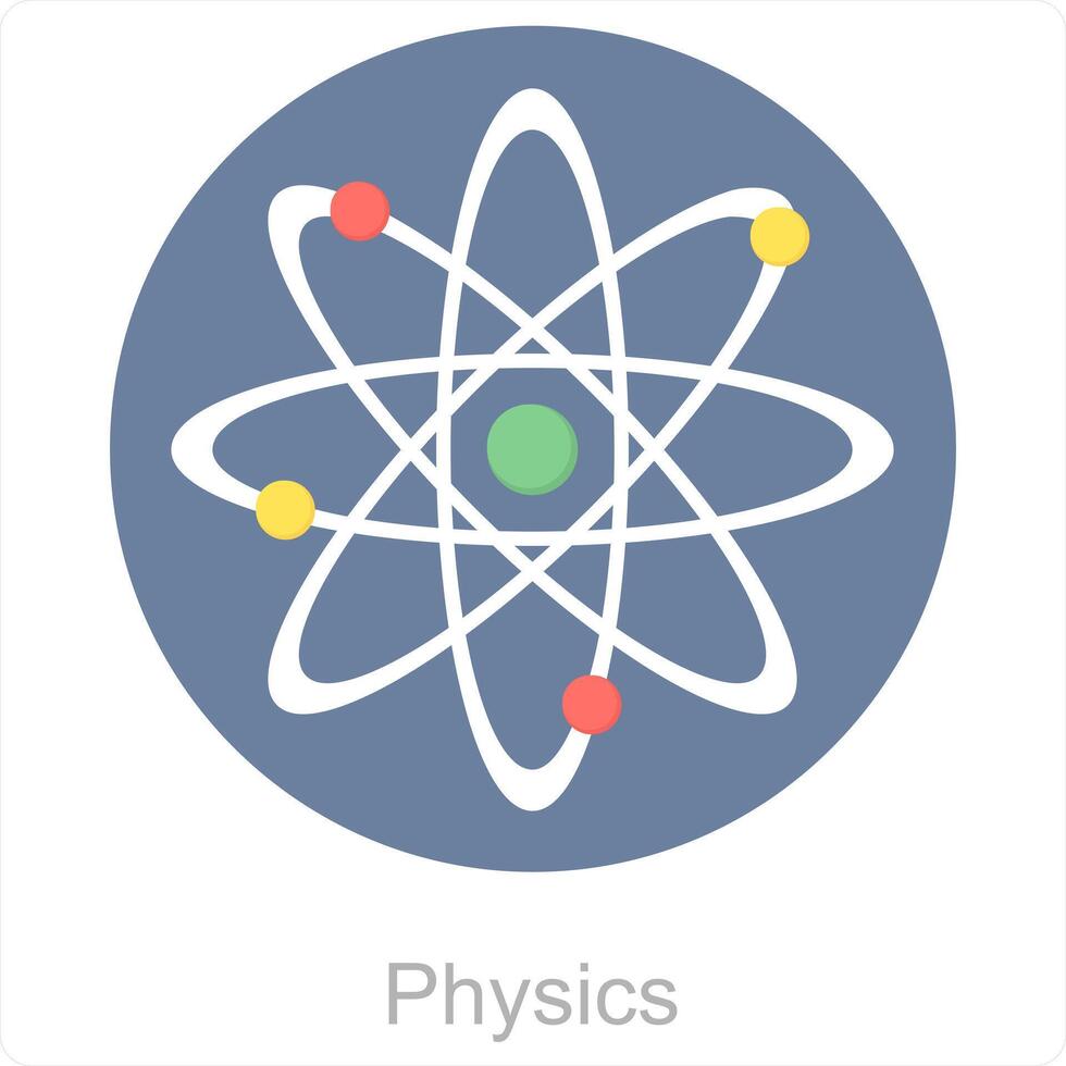 Physics and atom icon concept vector