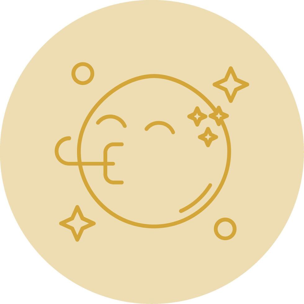 Congratulation Line Yellow Circle Icon vector