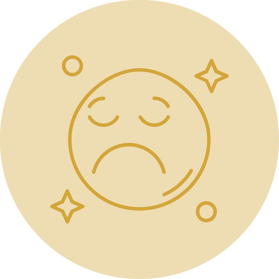 Sad Line Yellow Circle Icon vector