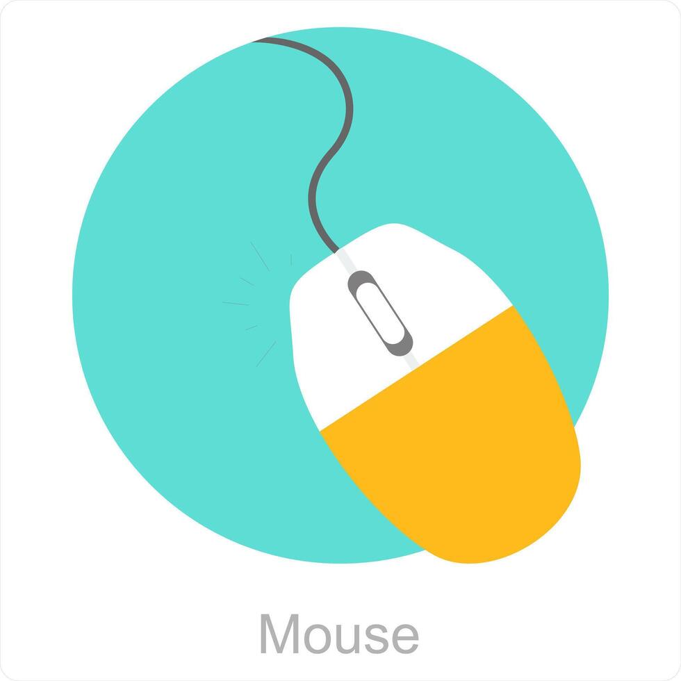 Mouse and computer mouse icon concept vector