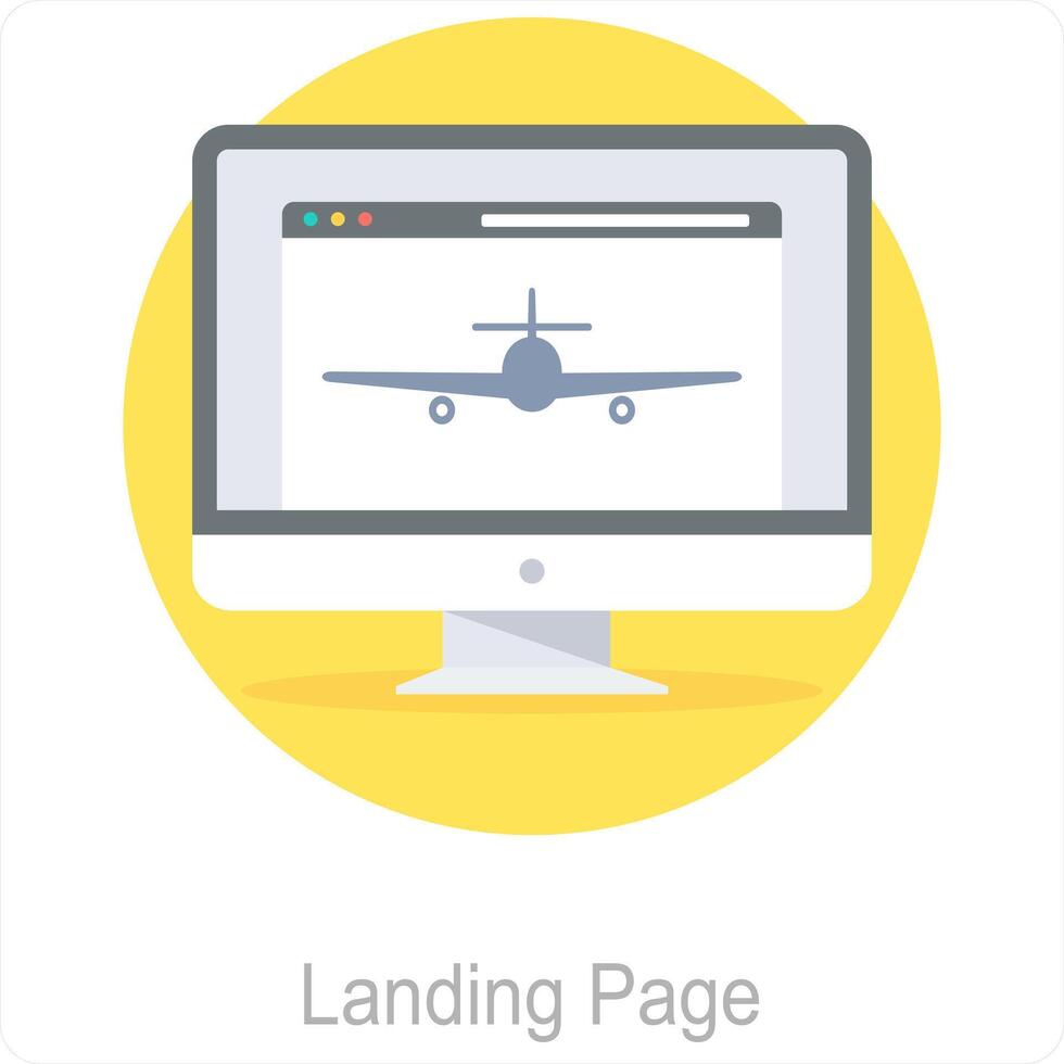 Landing Page and landing icon concept vector