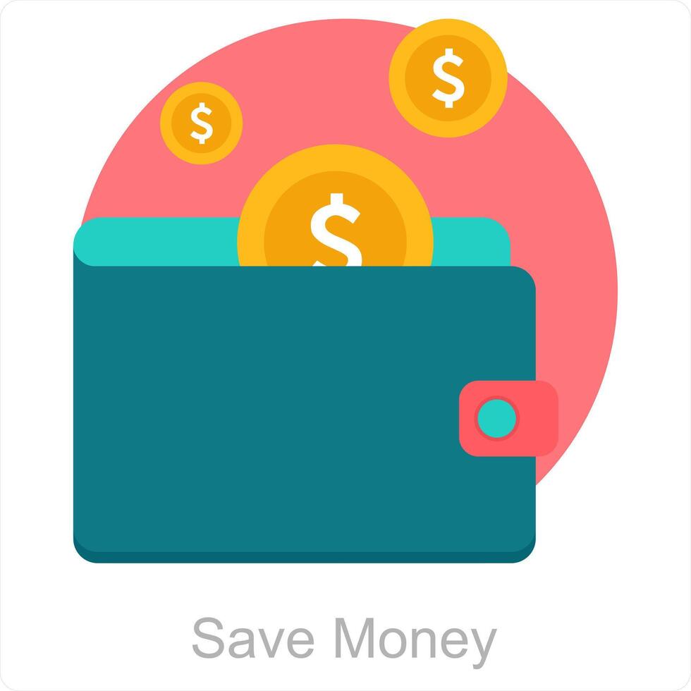 Save Money and money icon concept vector