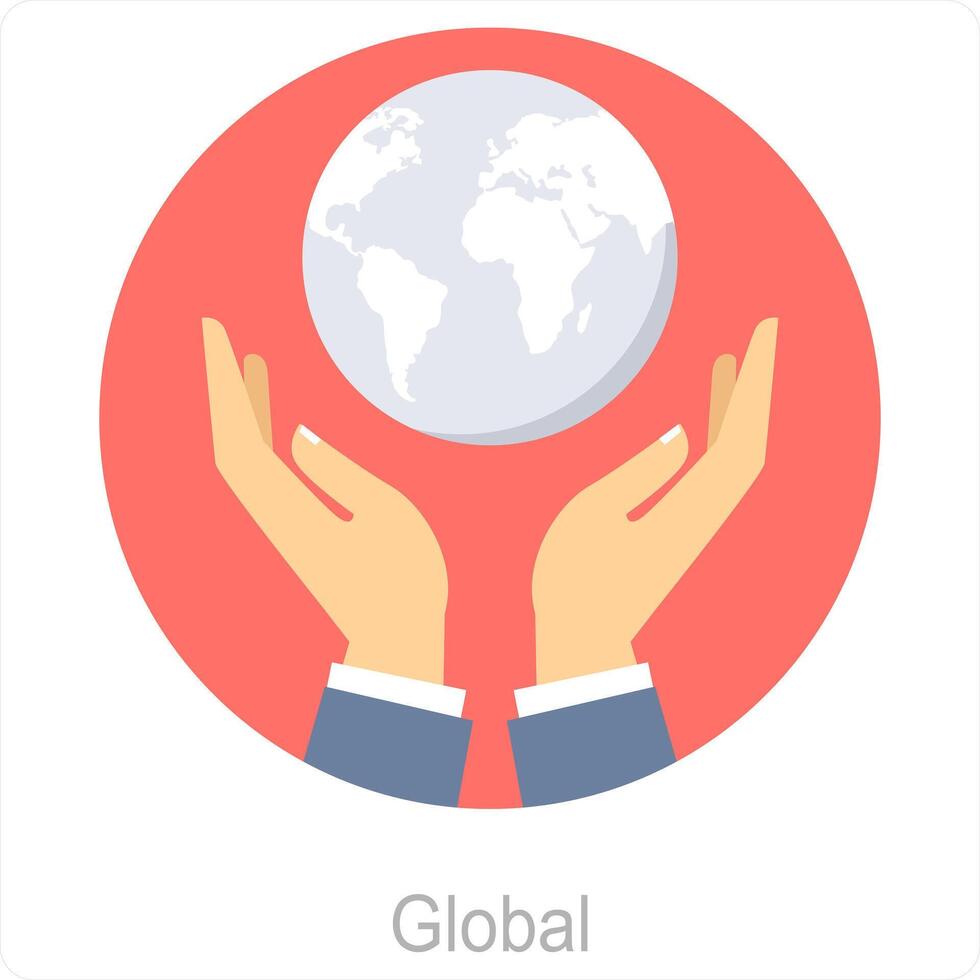 Global and world icon concept vector