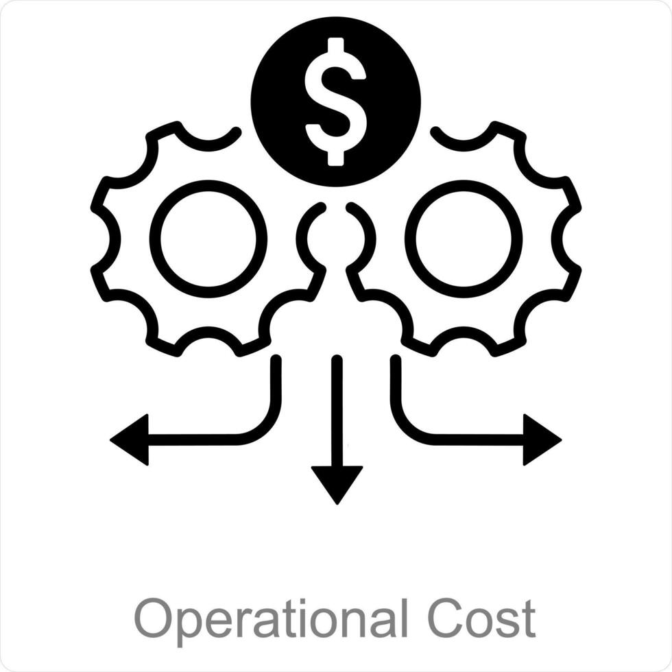 Operacional costo y gastos icono concepto vector