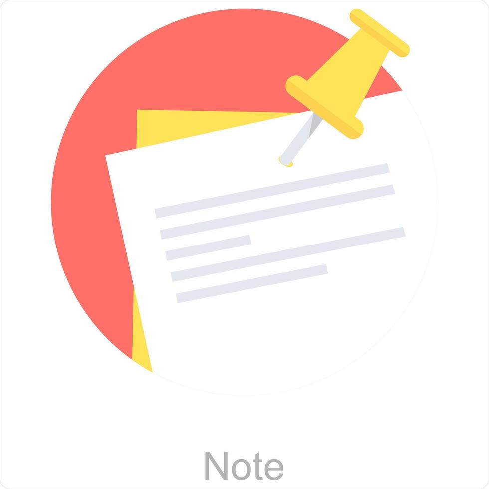 Note and paper icon concept vector