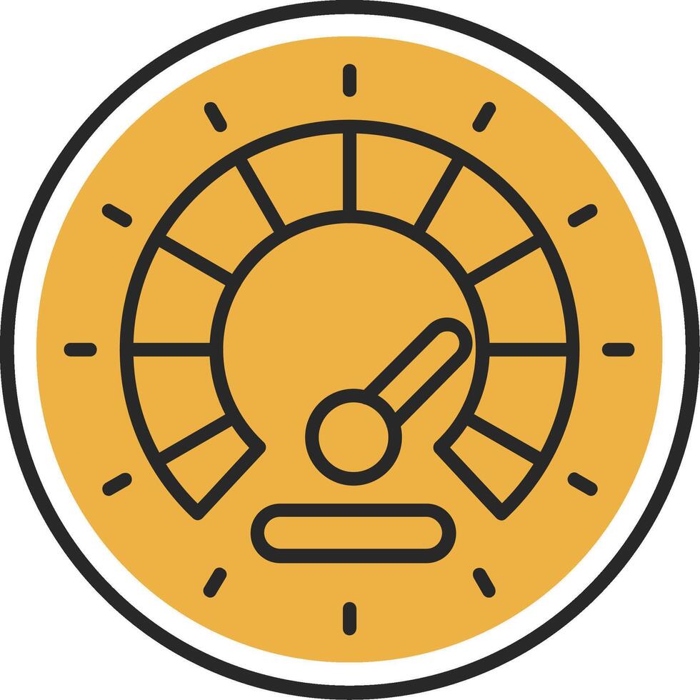Speedometer Skined Filled Icon vector
