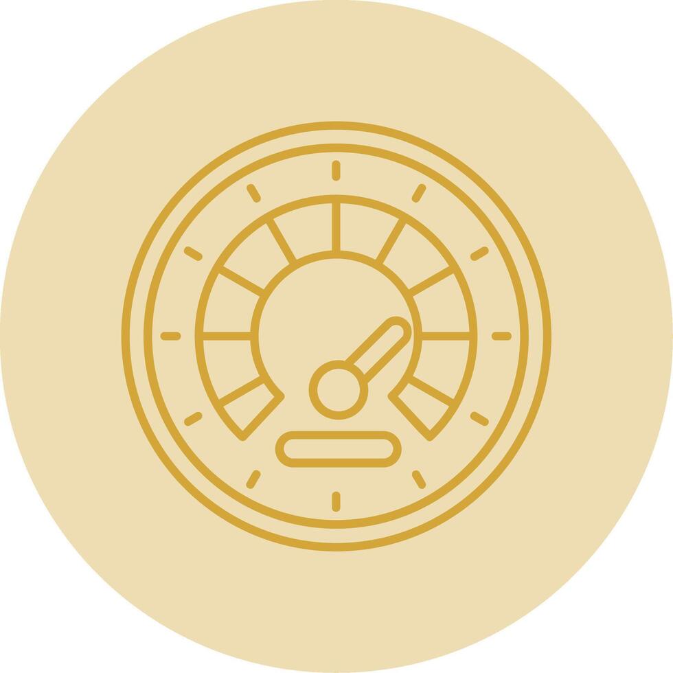 Speedometer Line Yellow Circle Icon vector