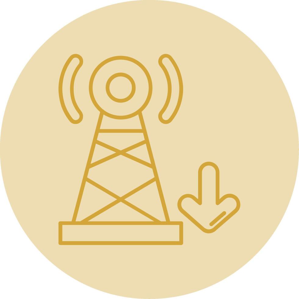 Signal Line Yellow Circle Icon vector