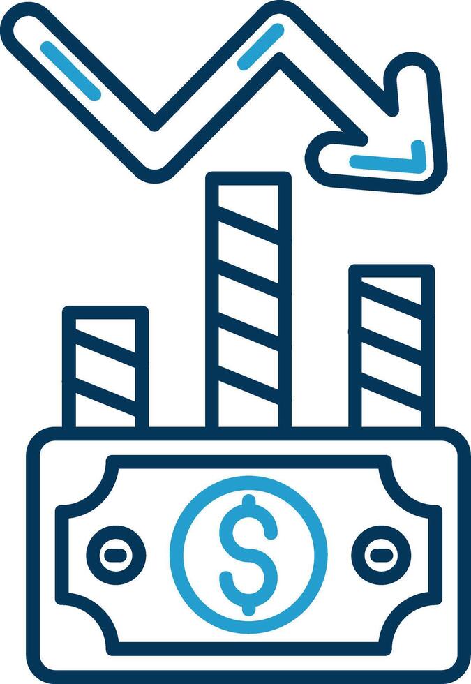 Stock Line Blue Two Color Icon vector