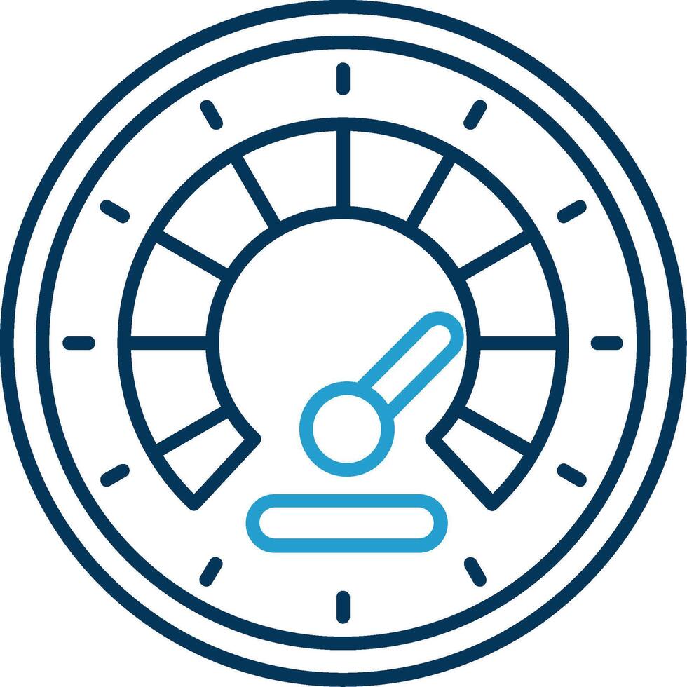 Speedometer Line Blue Two Color Icon vector