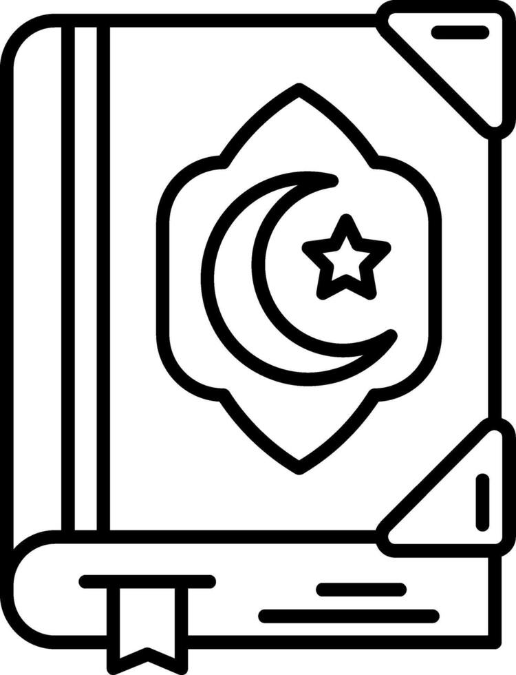 Quran Gradient Line Circle Icon vector