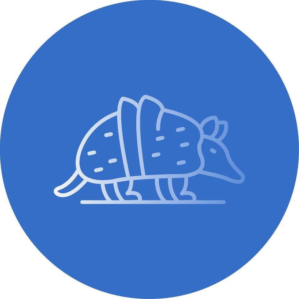 armadillo degradado línea circulo icono vector