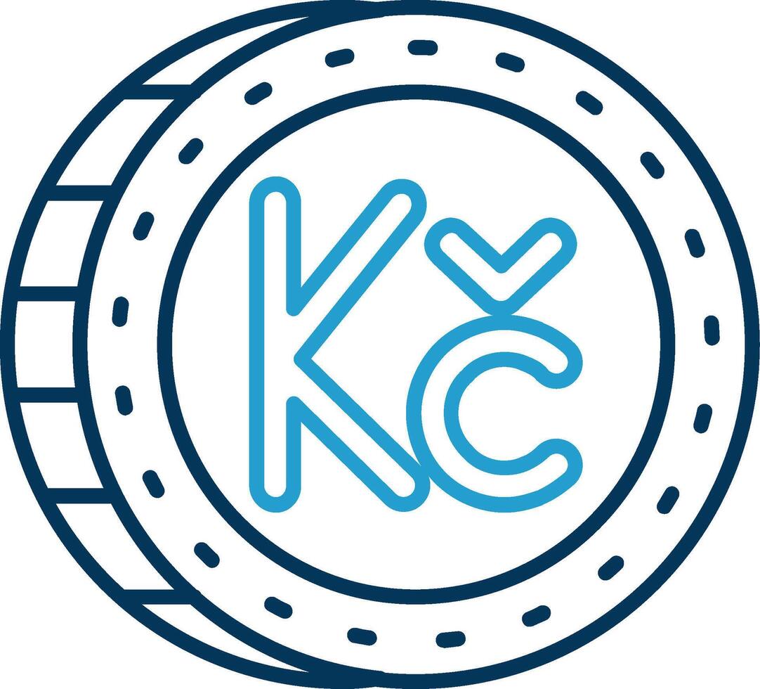 Koruna Line Blue Two Color Icon vector