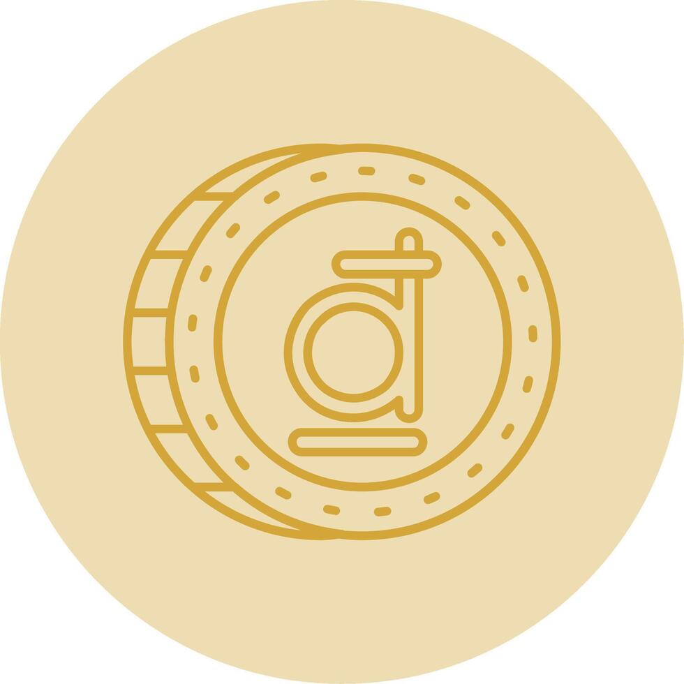 Dong Line Yellow Circle Icon vector