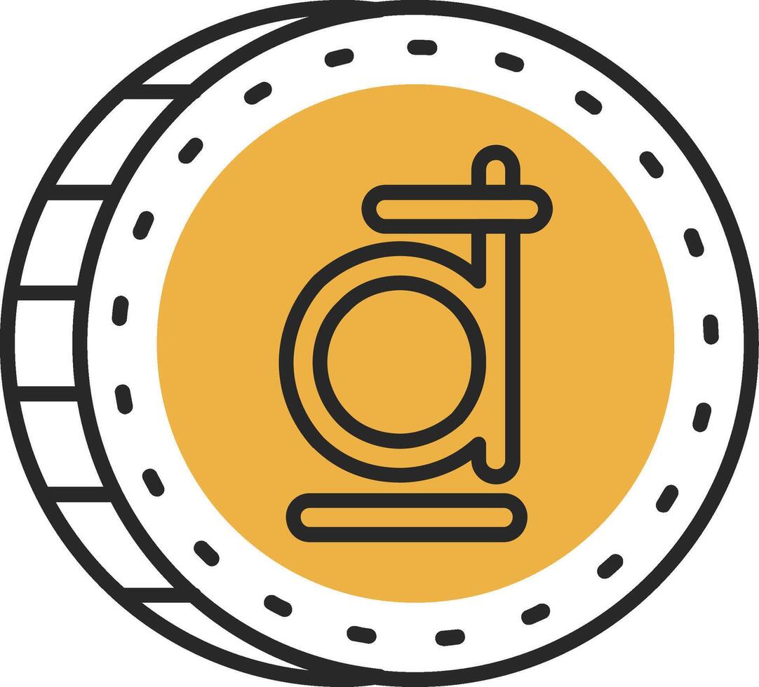 Dong Skined Filled Icon vector