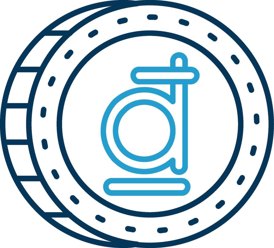 Dong Line Blue Two Color Icon vector