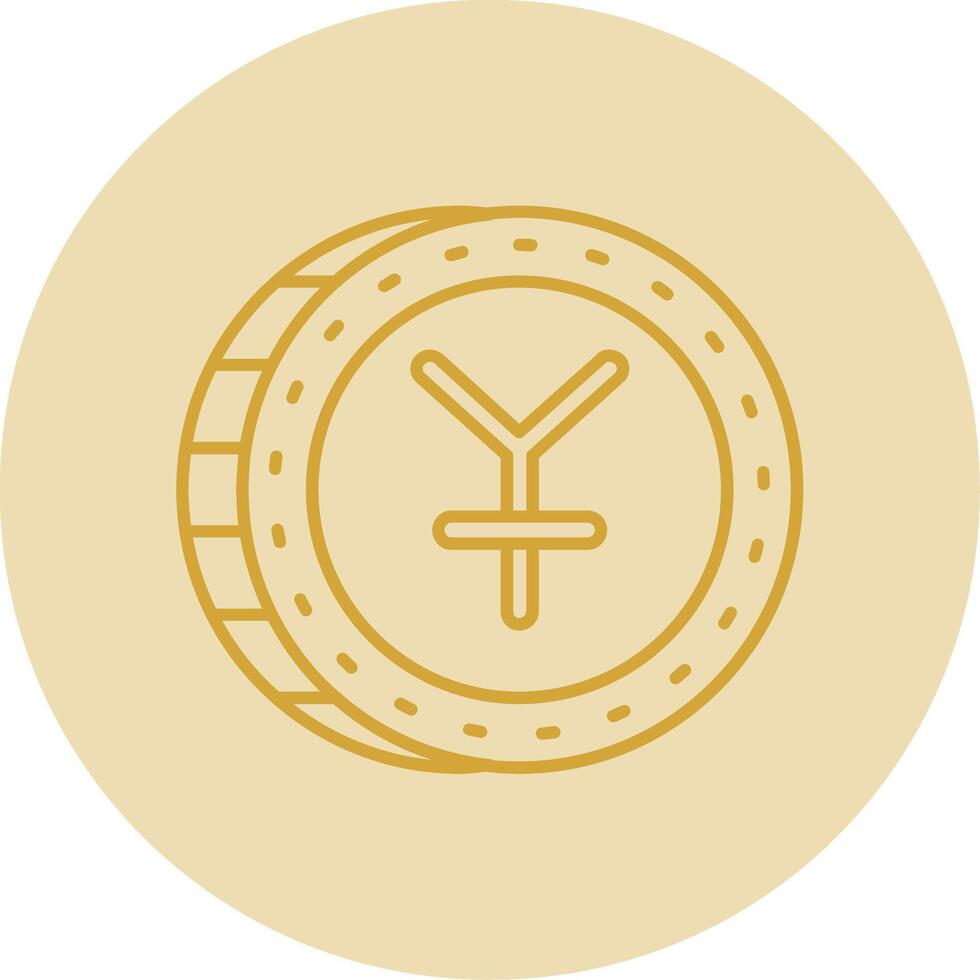 Yuan Line Yellow Circle Icon vector