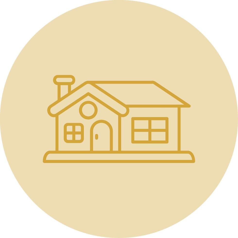House Line Yellow Circle Icon vector