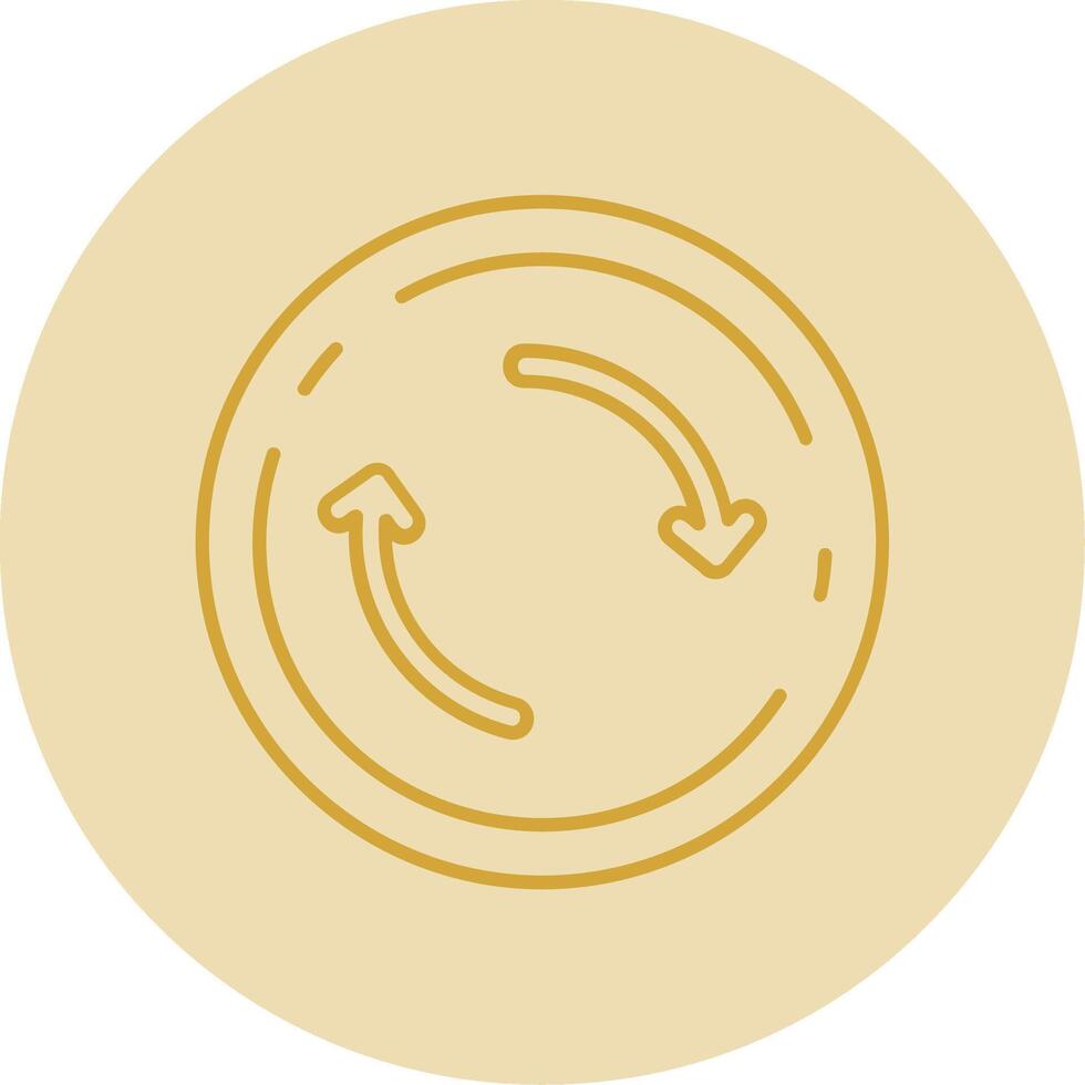 Refresh Line Yellow Circle Icon vector