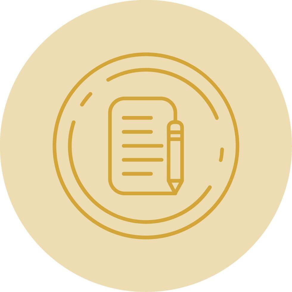 Register Line Yellow Circle Icon vector