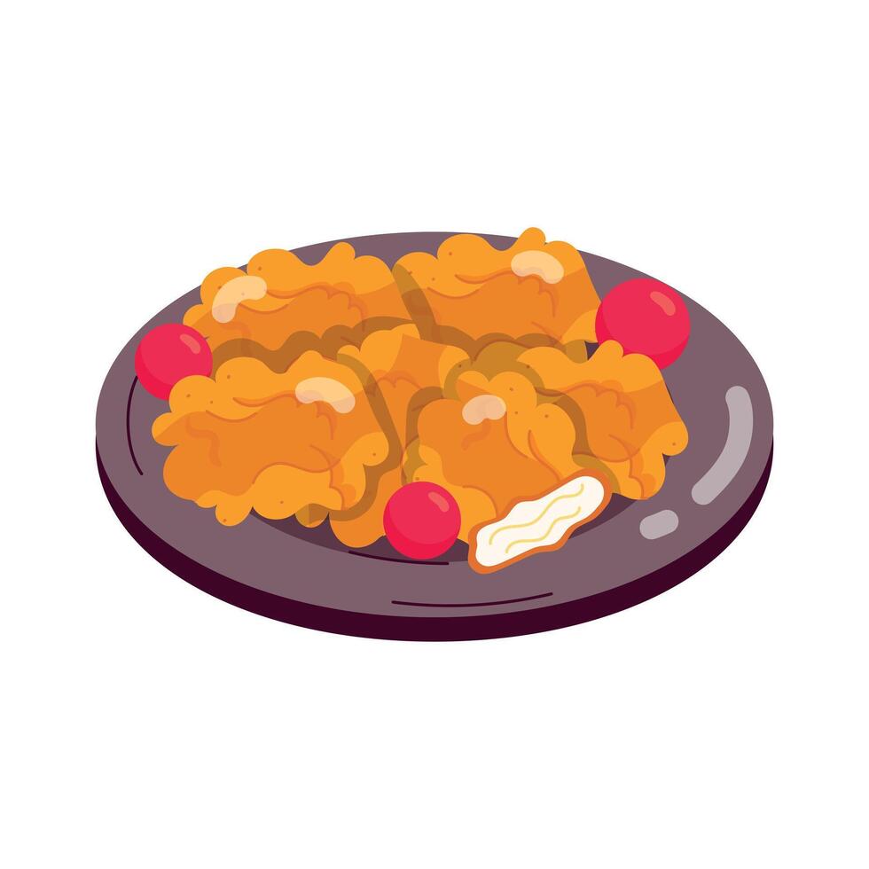 Trendy Chicken Delights Flat Stickers vector