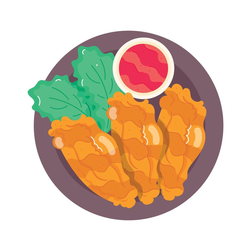 Trendy Chicken Delights Flat Stickers vector