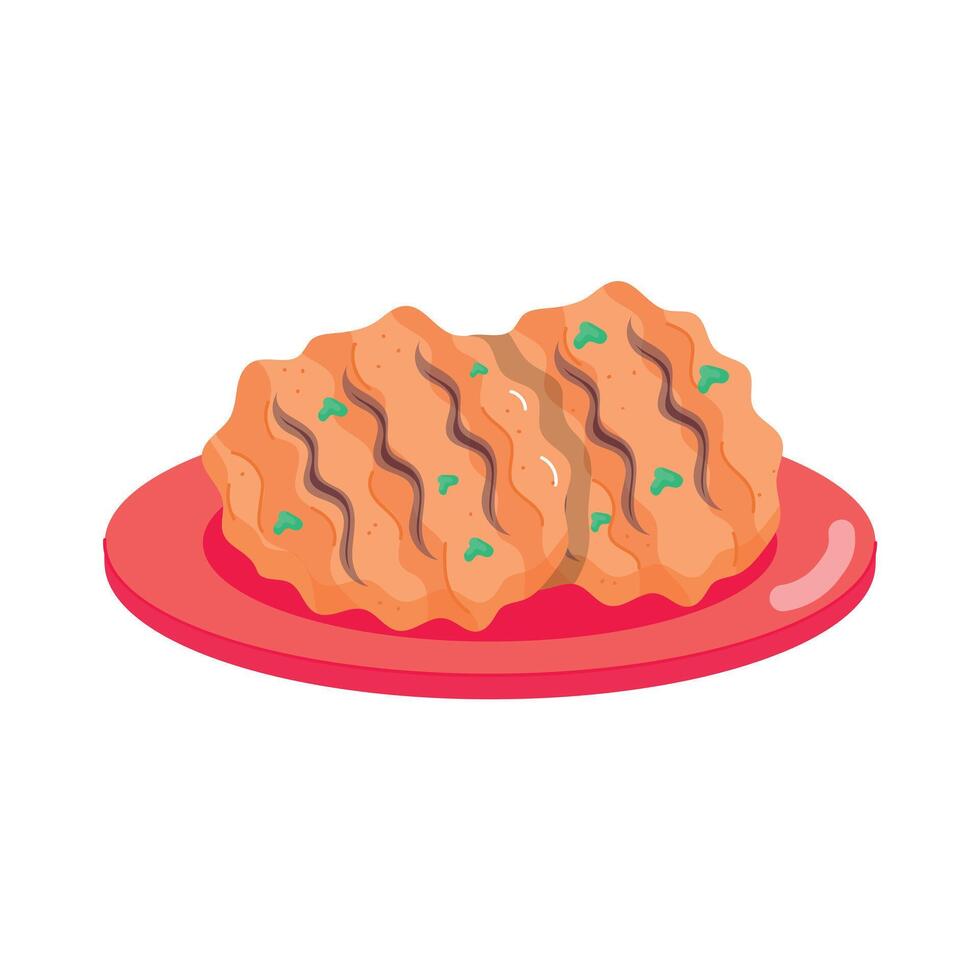 Chicken Cuisines Flat Stickers vector