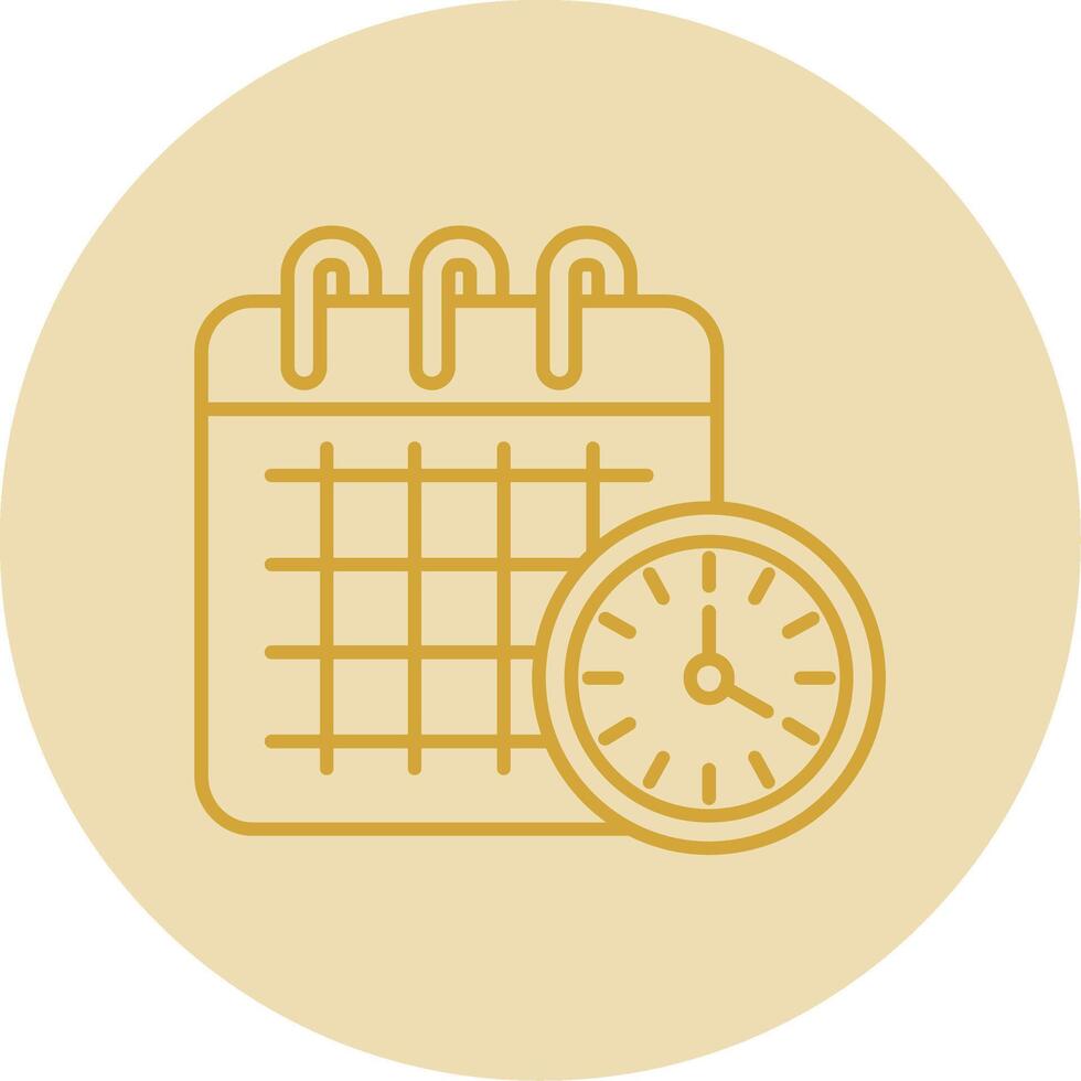 Timetable Line Yellow Circle Icon vector
