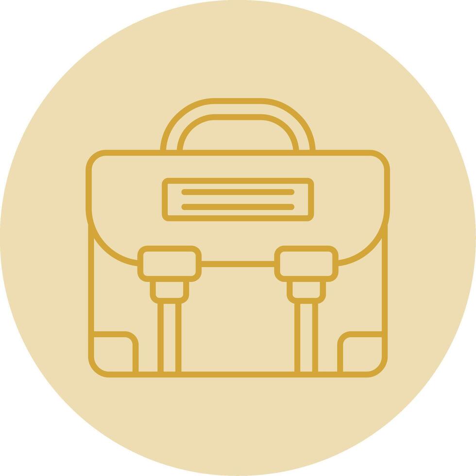 Briefcase Line Yellow Circle Icon vector