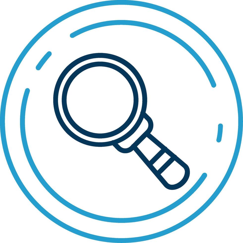 Search Line Blue Two Color Icon vector