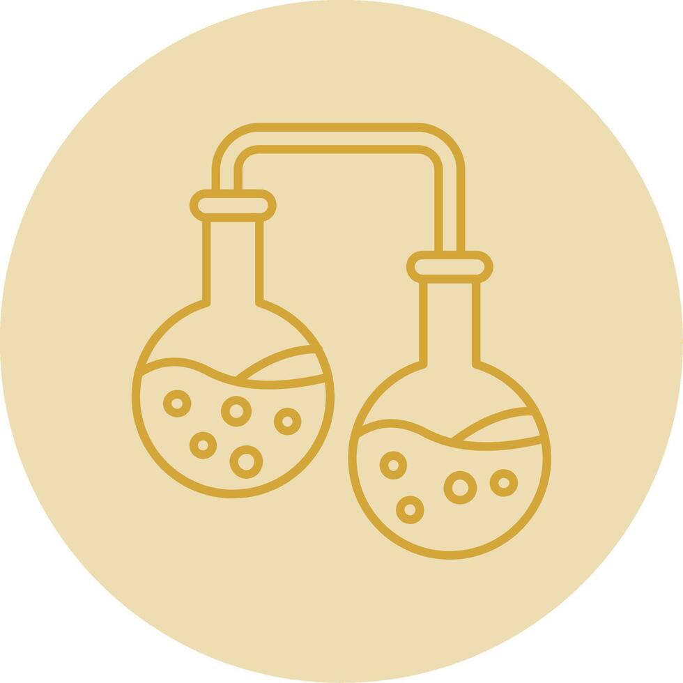 Experiment Line Yellow Circle Icon vector