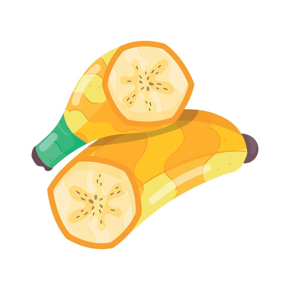 Collection of Banana Fruit Flat Stickers vector