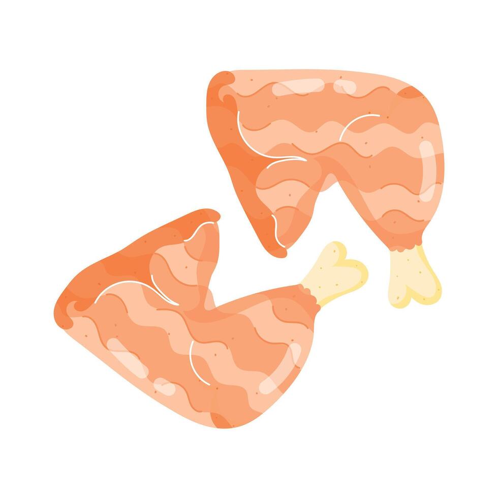 Chicken Dishes Flat Stickers vector