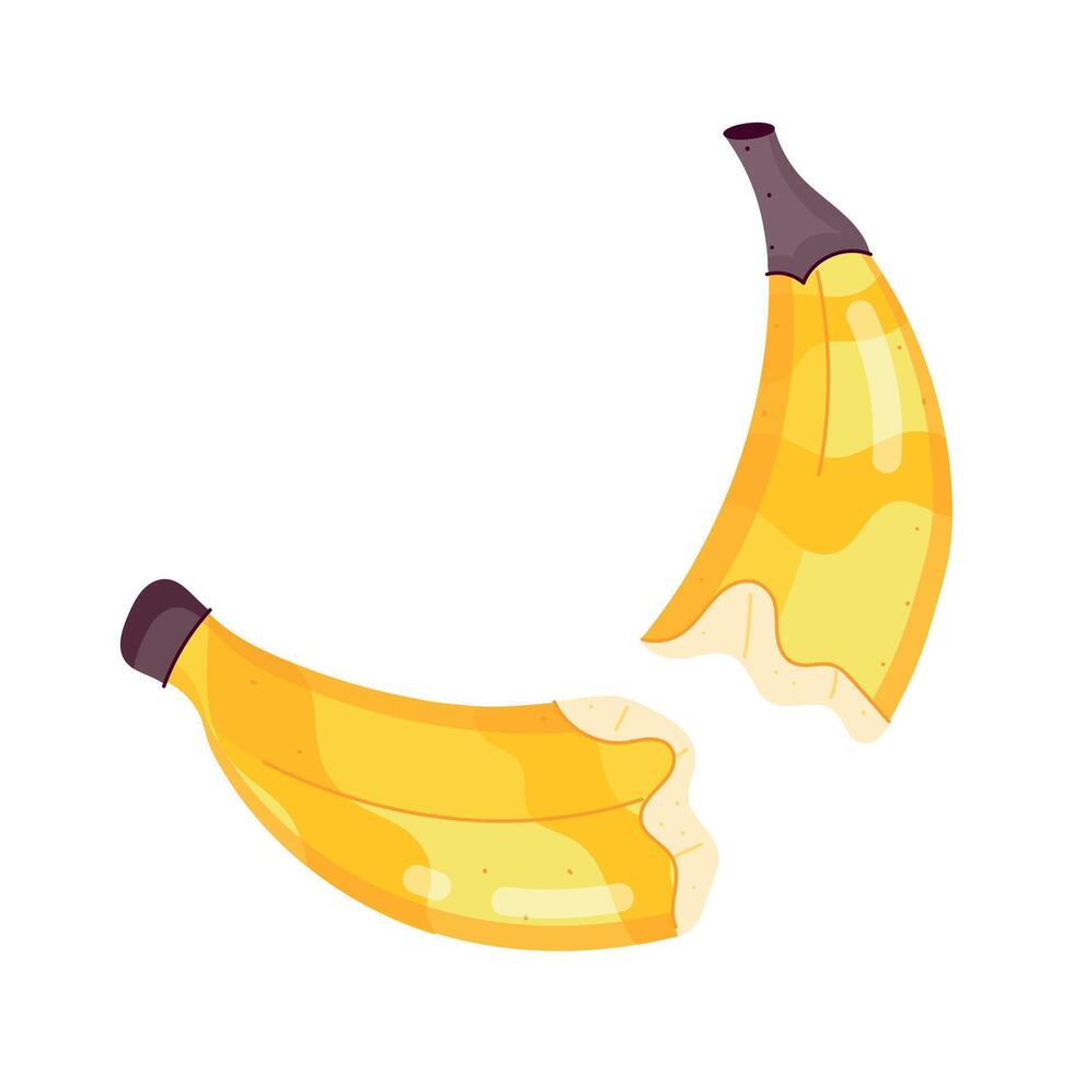 Collection of Banana Fruit Flat Stickers vector