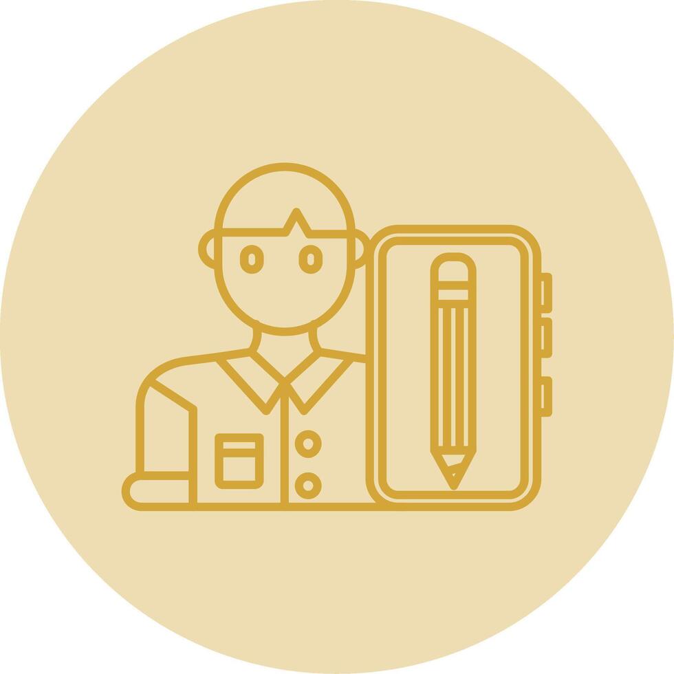 Blogger Line Yellow Circle Icon vector