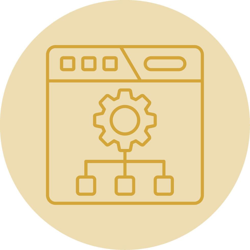 Setting Line Yellow Circle Icon vector