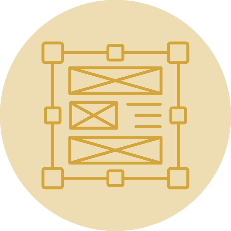 Layout Line Yellow Circle Icon vector