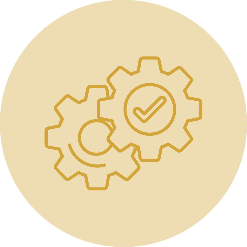 Setting Line Yellow Circle Icon vector