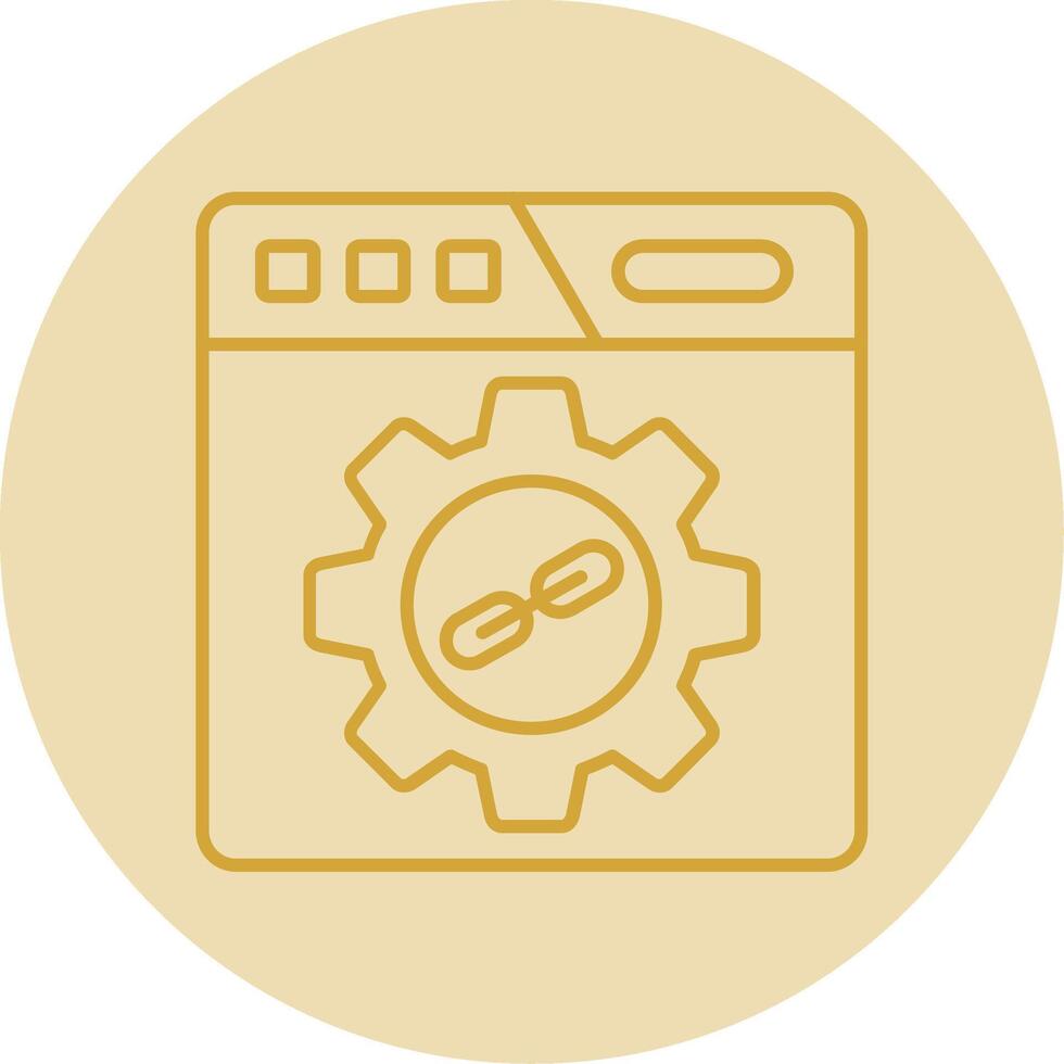 Backlink Line Yellow Circle Icon vector