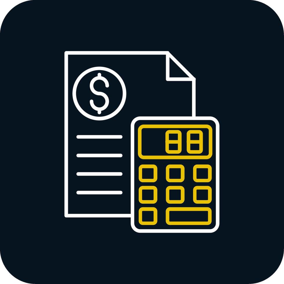Calculator Line Yellow White Icon vector