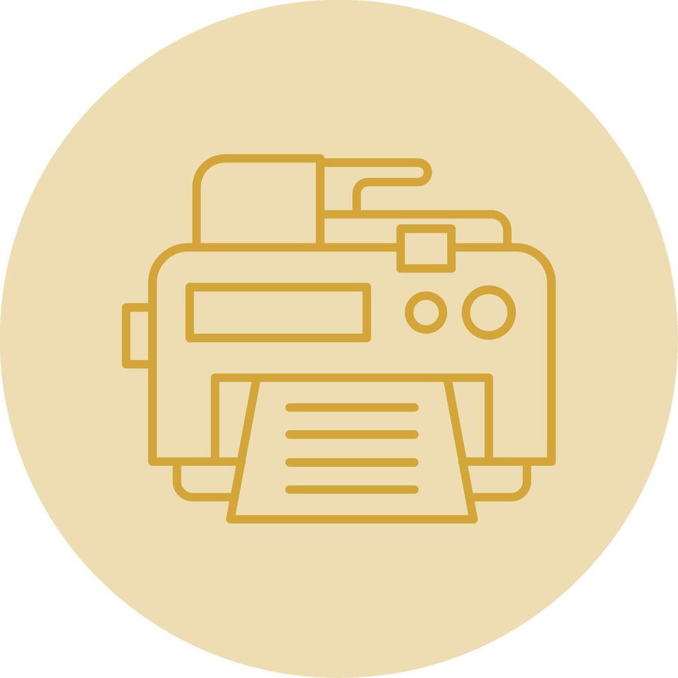 impresora línea amarillo circulo icono vector