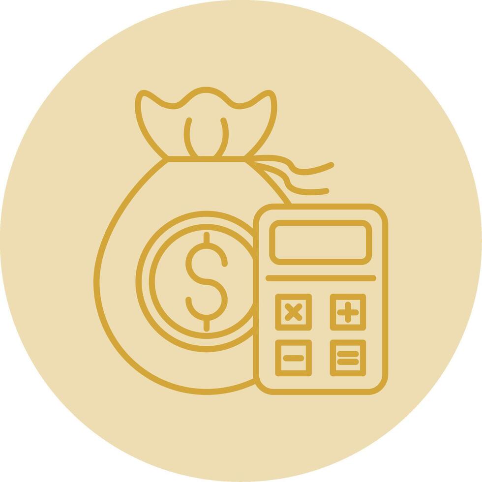 Budget Line Yellow Circle Icon vector