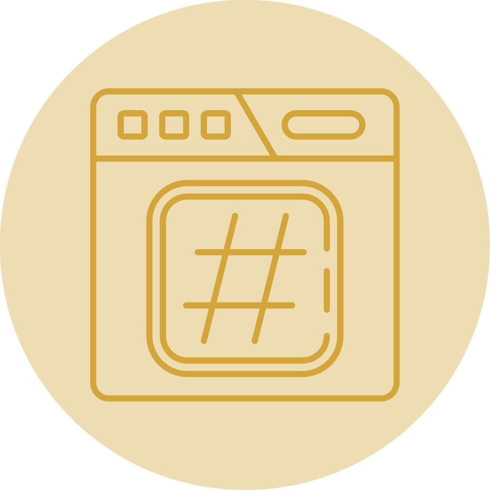 hashtag línea amarillo circulo icono vector