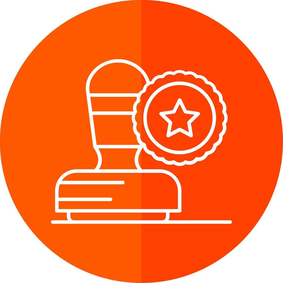 Stamp Line Red Circle Icon vector