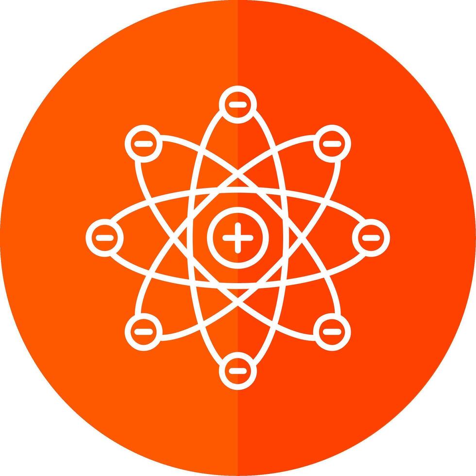 Atom Line Red Circle Icon vector
